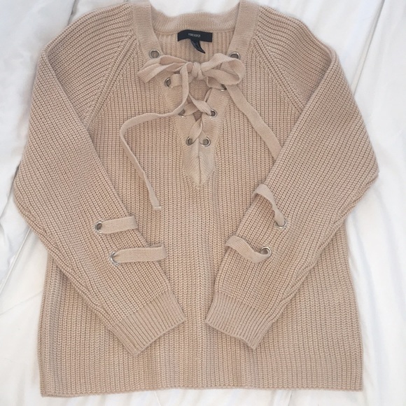 Forever 21 Sweaters - 🛍B1G1F tie up camel sweater